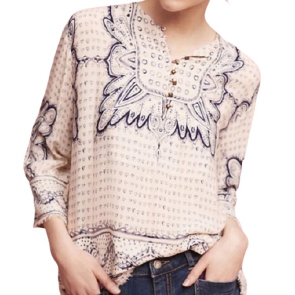 ANTRHOLOGIE MAEVE Morgan Heart Fringe Top  NWOT - Picture 2 of 11